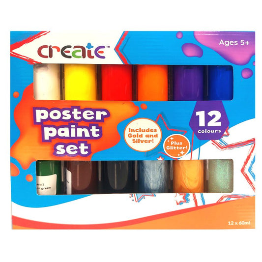 Create Poster Paint Set 12 Colours 60ml