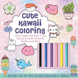 Cute Kawaii Colouring Book and Markers Kit