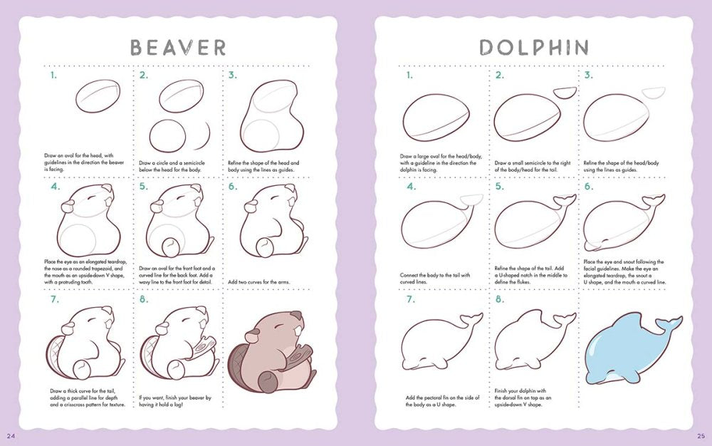 Draw and Colour Cute Chibis Colouring Book & Markers Set