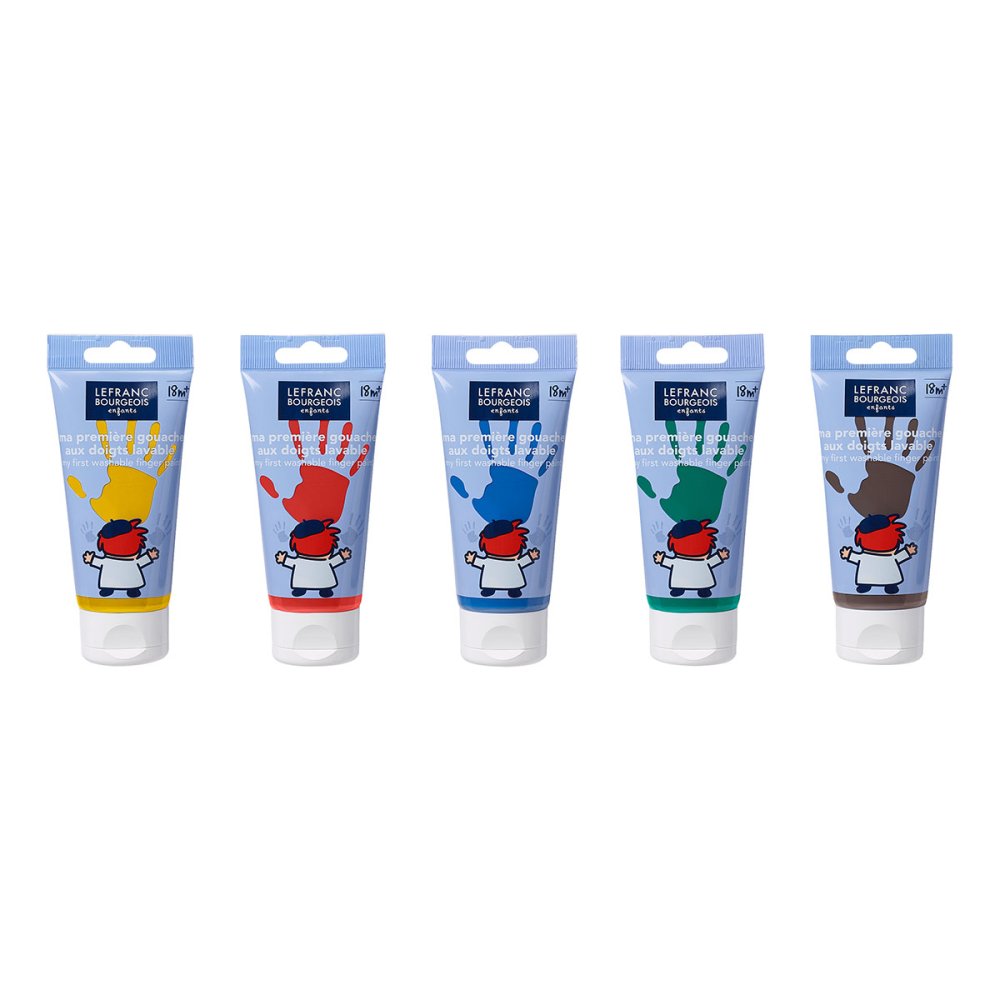 Lefranc Bourgeois Enfants Washable Finger Paint Set (5x80ml)