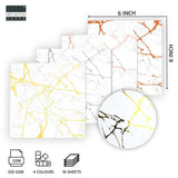 First Edition 6in x 6in Foiled Paper Pad White Marble