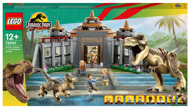 Lego Jurassic Park - Visitor Center T Rex and Raptor Attack