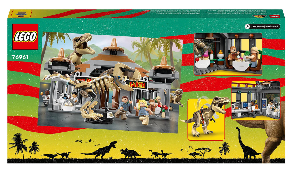 Lego Jurassic Park - Visitor Center T Rex and Raptor Attack
