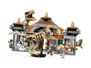 Lego Jurassic Park - Visitor Center T Rex and Raptor Attack