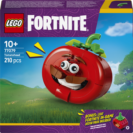 LEGO Fortnite Tomatohead set packaging with a scenic background