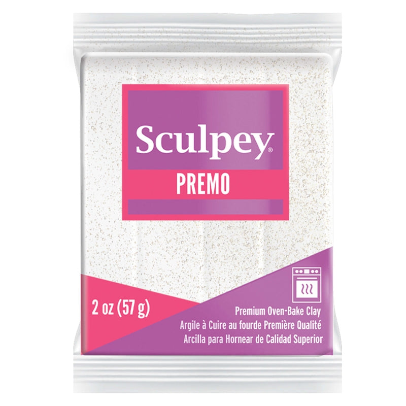 Sculpey Premo 2oz Frost White Glitter Oven Bake Clay