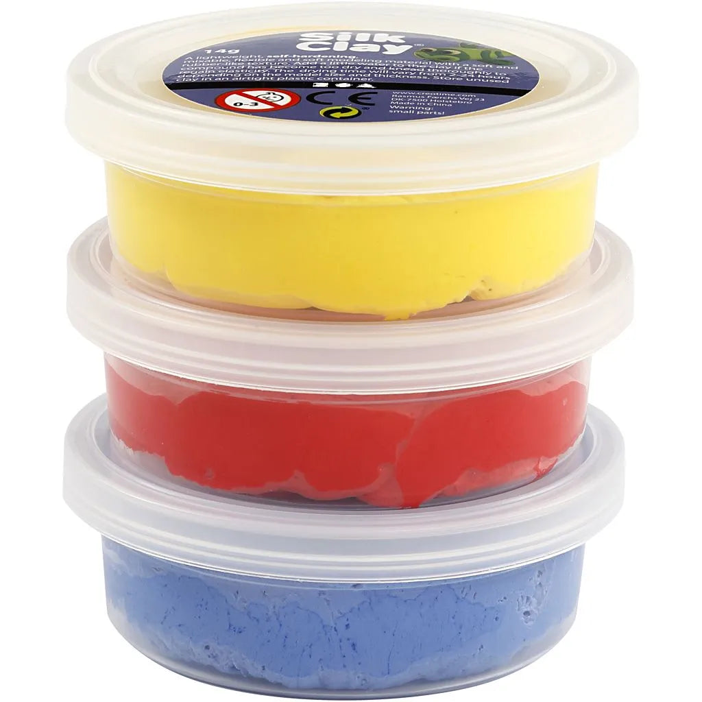 Silk Clay®, 3x14 g, blue, yellow, red