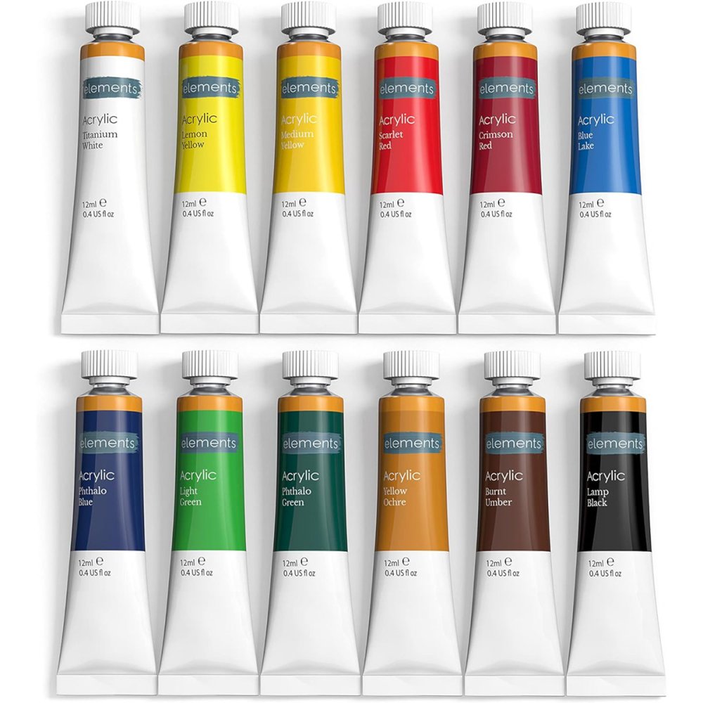 Elements Acrylic Paint Tubes Set 12