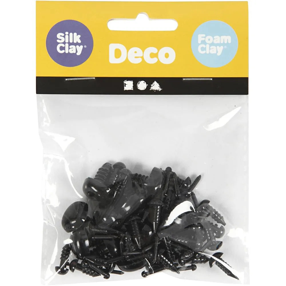 Eyes and Snouts for Clay Modelling Black (20 Pack)