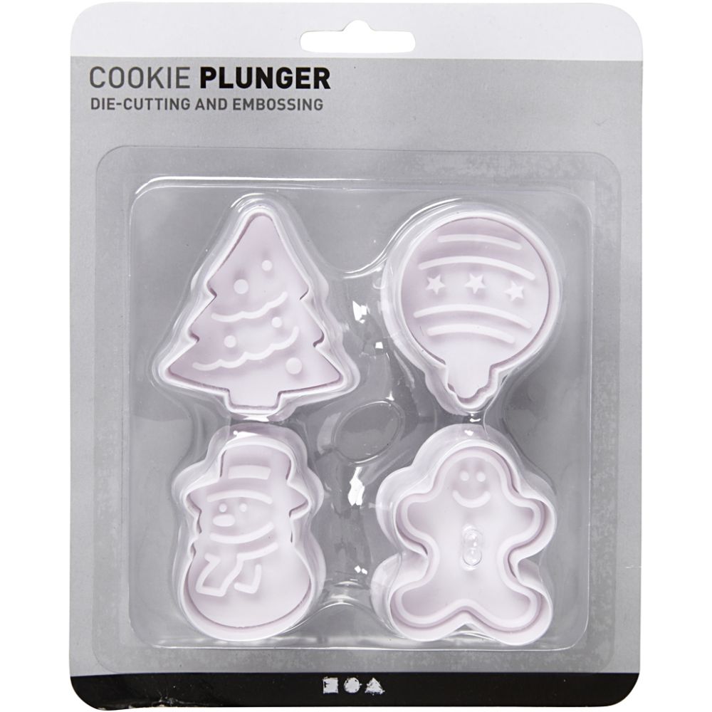 Embossing Cookie Cutters With Stamp - Christmas Figures