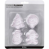 Embossing Cookie Cutters With Stamp - Christmas Figures