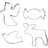Cookie Cutters Metallic Silver - Christmas Shapes (4 Pack)