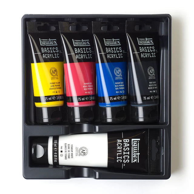 Liquitex Basics Acrylic Paint Set (4x75ml + 1x118ml)