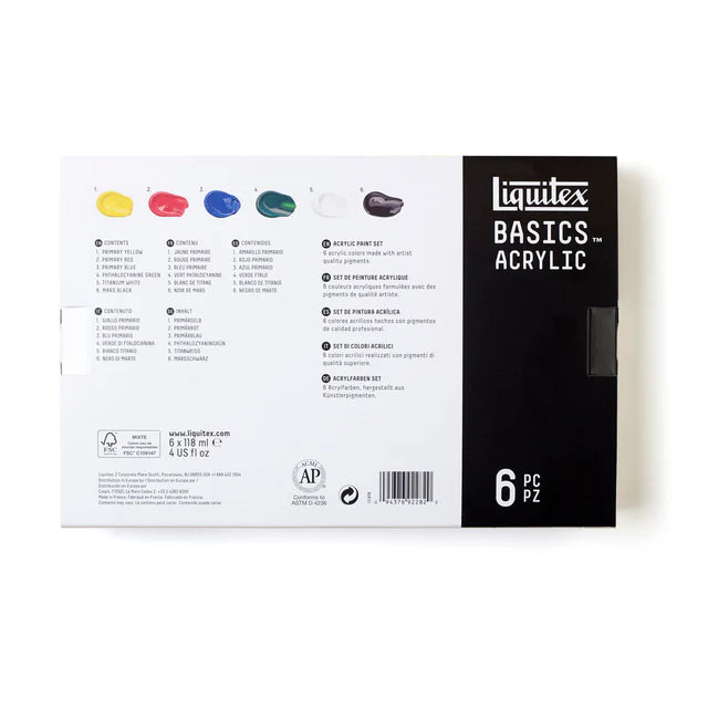 Liquitex Basics Acrylic Set - 6 x 118ml