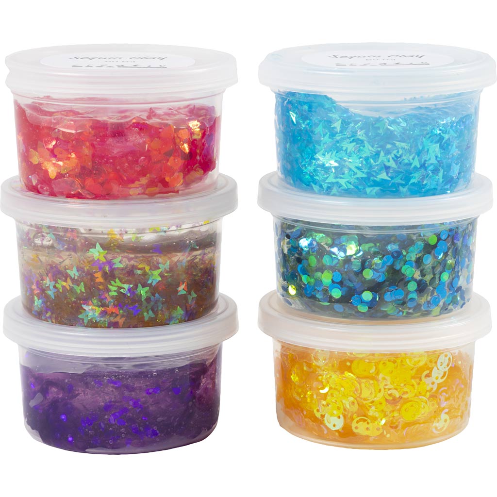 Sequin Clay - Blue/Green Harmony & Purple/Pink Harmony (6 x 60g)