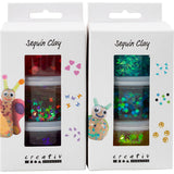 Sequin Clay - Blue/Green Harmony & Purple/Pink Harmony (6 x 60g)