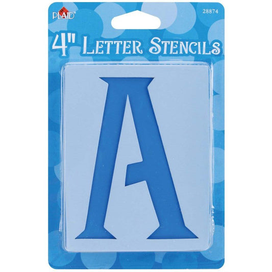 Plaid Letter Stencils - Genie Font 4 inch