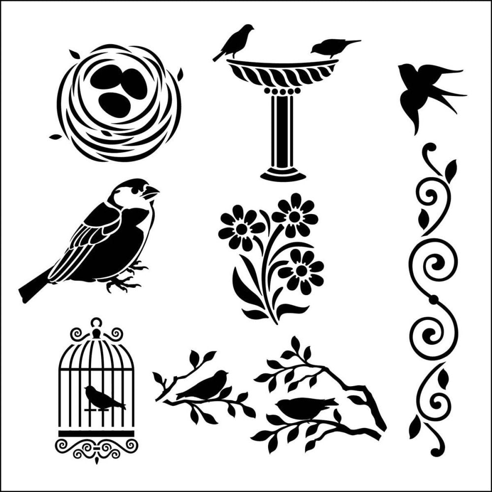 FolkArt Painting Stencils Birds 6 inches