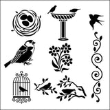 FolkArt Painting Stencils Birds 6 inches