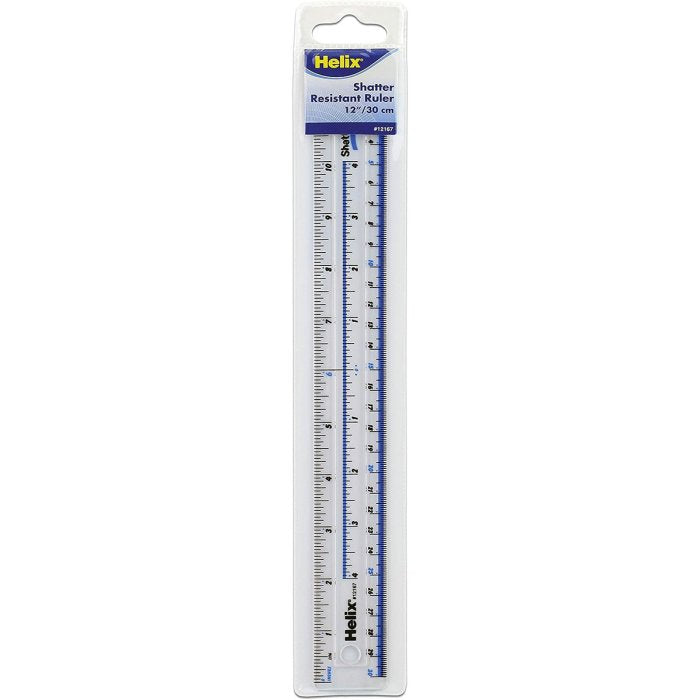 Helix 30cm (12-inch) Shatter Resistant Ruler