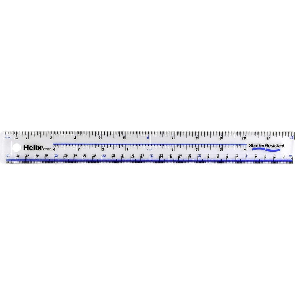 Helix 30cm (12-inch) Shatter Resistant Ruler