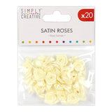 Simply Creative Satin Roses - Ivory (20 Pack)