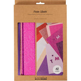 Foam Sheets Size 14x25cm - Purple/Pink Harmony (12 Sheets)
