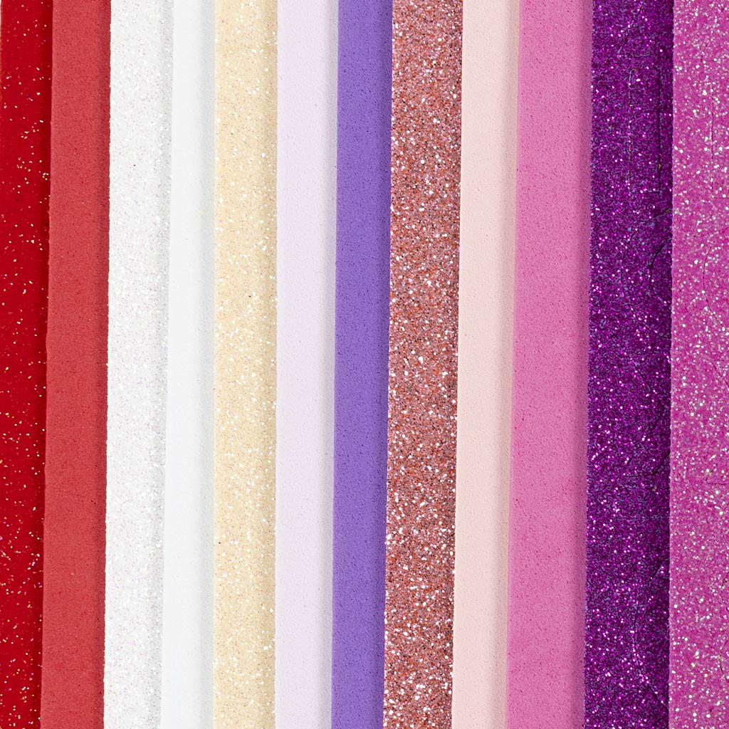 Foam Sheets Size 14x25cm - Purple/Pink Harmony (12 Sheets)