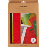 Foam Sheets Size 14x25cm Thickness 2mm - Christmas Colours (12 Sheets)