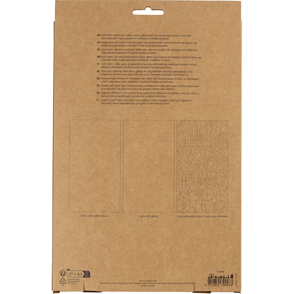Foam Sheets 14x25cm Thickness 2mm - Halloween Colours (12 Sheets)