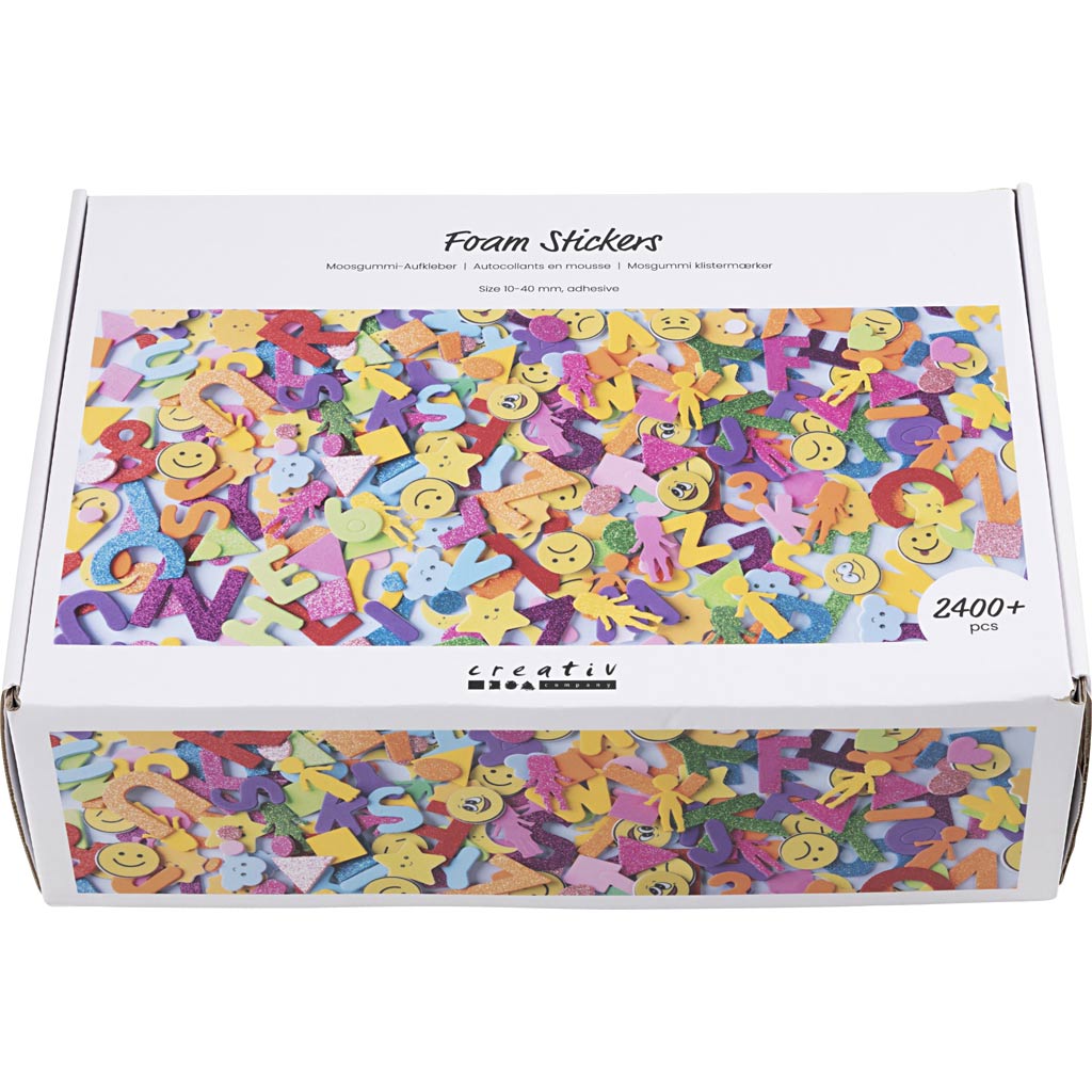 Foam Stickers - Emojis geometric shapes letters and numbers (2640 Pack)