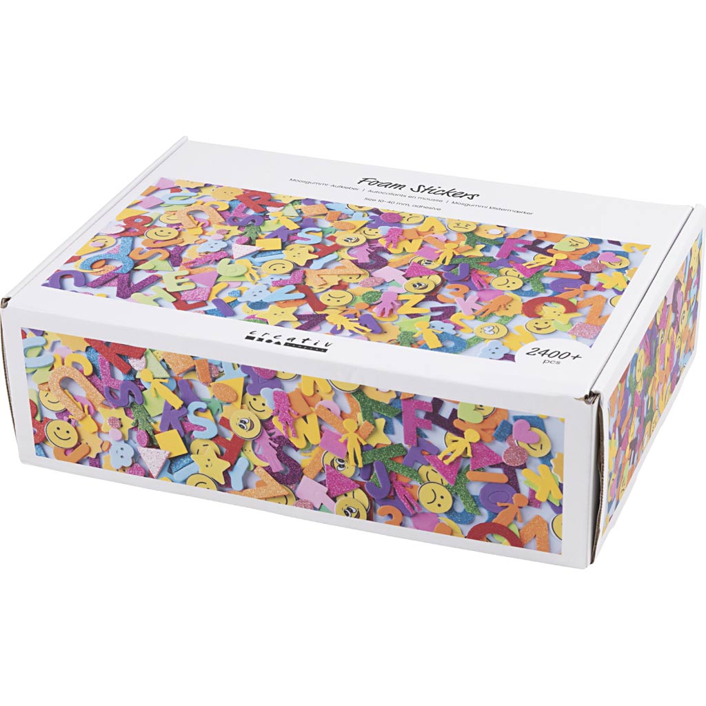 Foam Stickers - Emojis geometric shapes letters and numbers (2640 Pack)