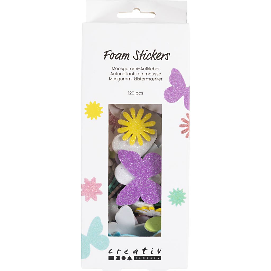 Foam Stickers - Butterfly Flower Leaf  (120 Pack)
