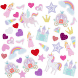 Foam Stickers - Heart Princess Unicorn 13-50mm (150 Pack)