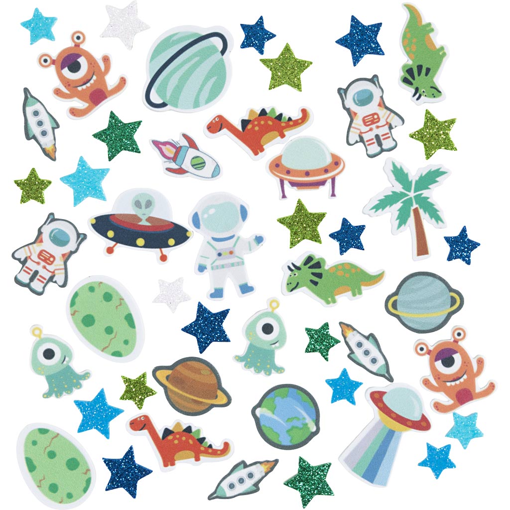 Foam Stickers - Star UFO Dinosaur (150 Pack)