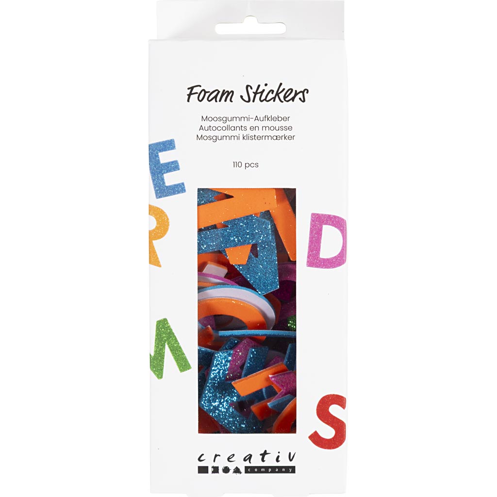 Foam Stickers 40mm - Letters Colourful (110 Pack)