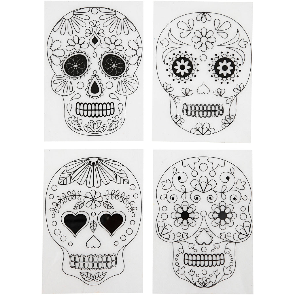 Shrink plastic sheets with motifs