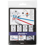 Shrink plastic sheets with motifs