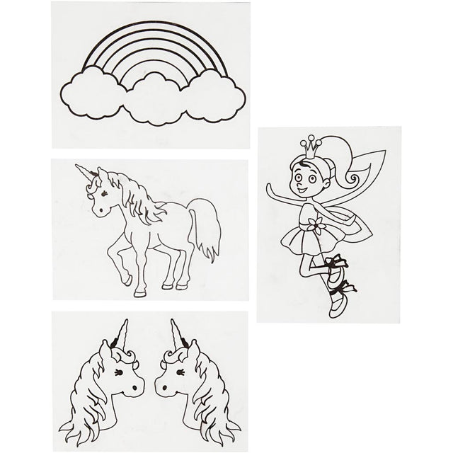 Shrink plastic sheets with motifs