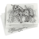 Shrink plastic sheets with motifs