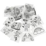 Shrink plastic sheets with motifs