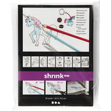 Shrink plastic sheets with motifs