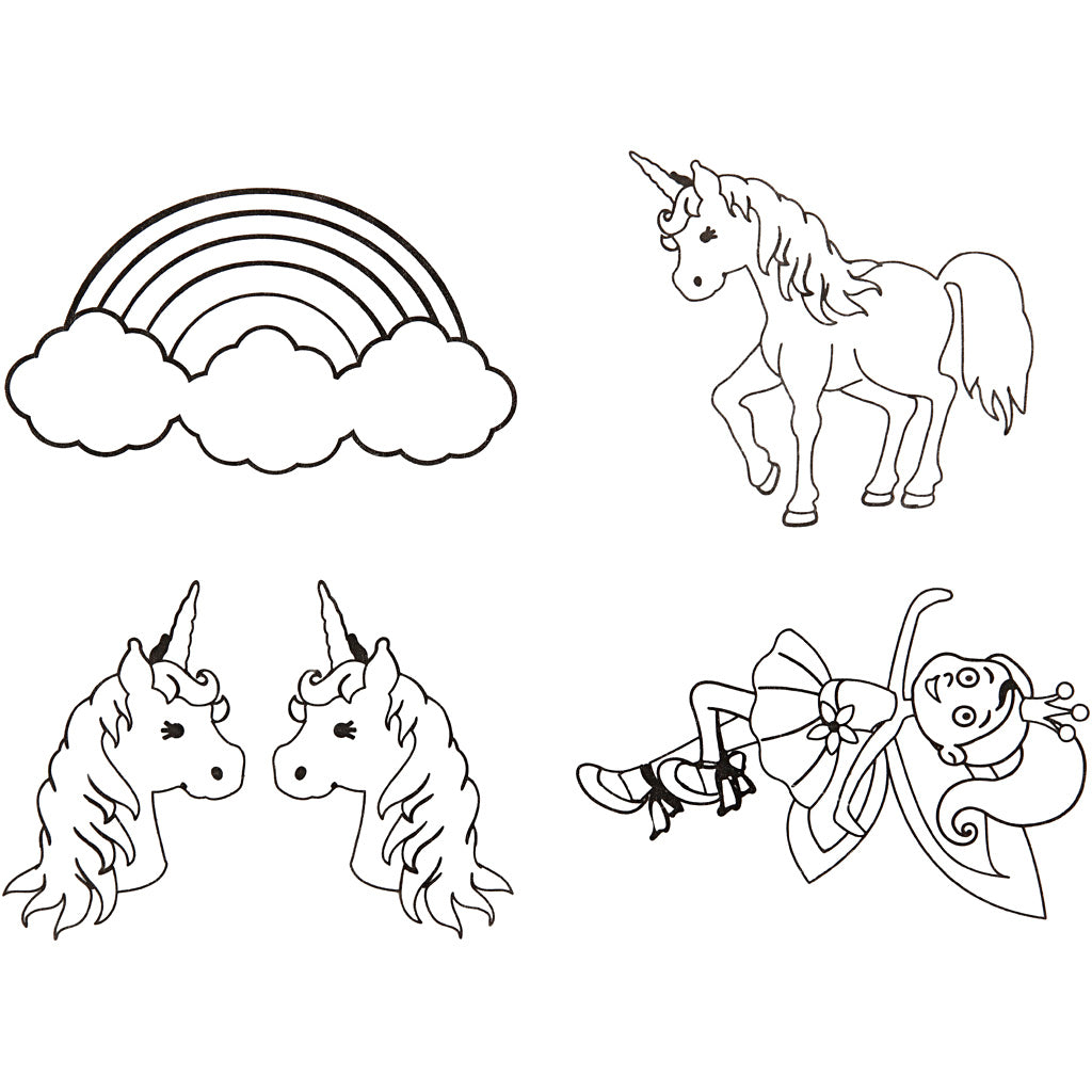 Shrink plastic sheets with motifs