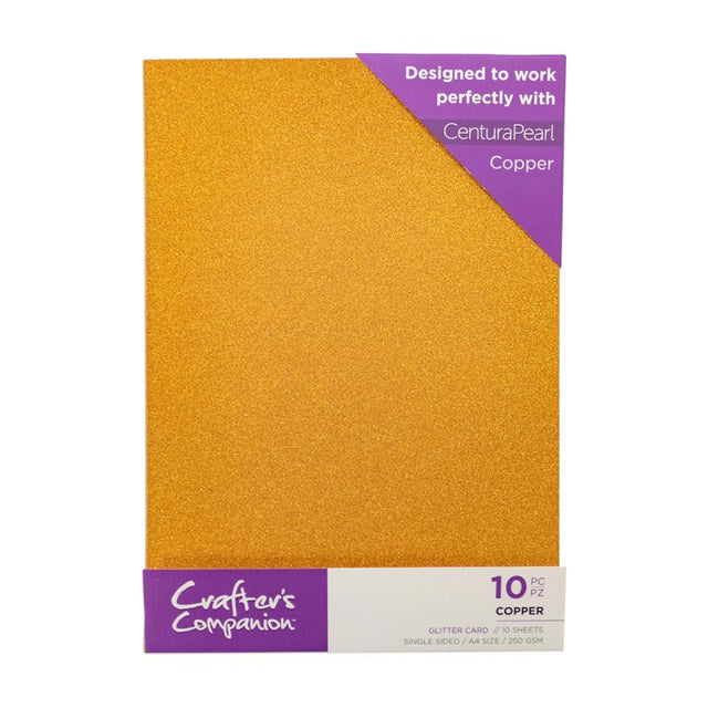 Crafter's Companion Glitter Card 10 Pack - Copper