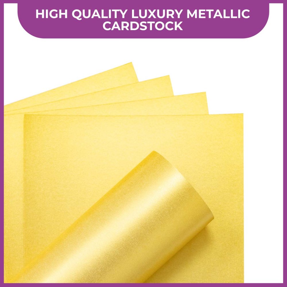 Crafter's Companion Centura Pearl Metallic A4 Card 10 Pack - Pale Gold