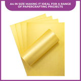 Crafter's Companion Centura Pearl Metallic A4 Card 10 Pack - Pale Gold