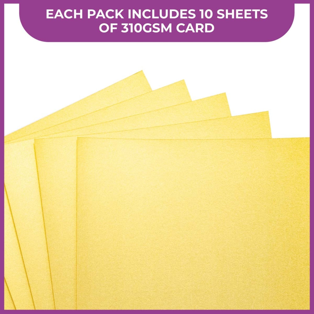 Crafter's Companion Centura Pearl Metallic A4 Card 10 Pack - Pale Gold