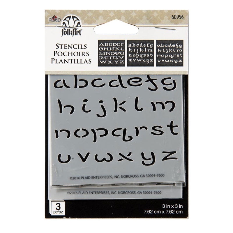 FolkArt Stencil 3 Pieces - Fairy ABC