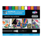Zieler Acrylic Paint Markers – Medium Tip (Set of 12)