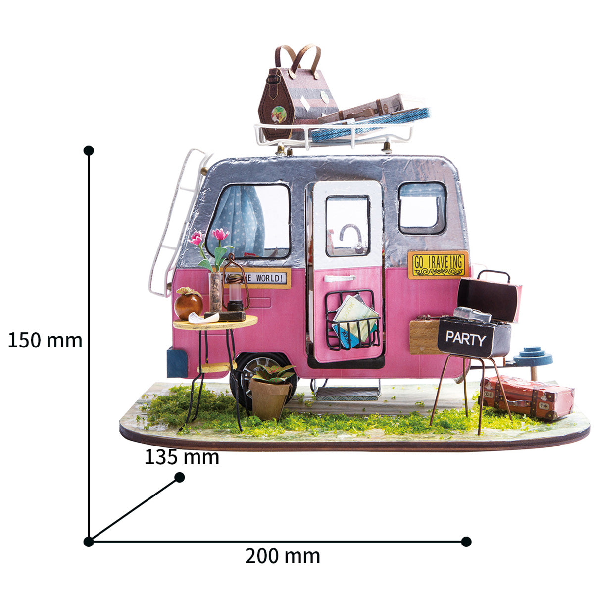 Rolife Happy Camper DGM04 DIY Miniature Camping Car Dollhouse Kit